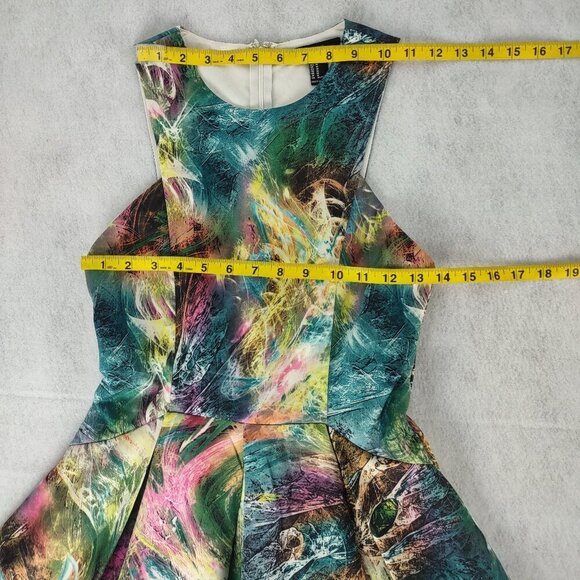Forever 21 Womens Galaxy Printed Graphic Colorful Fit & Flare Mini Dress Size M - Picture 8 of 11